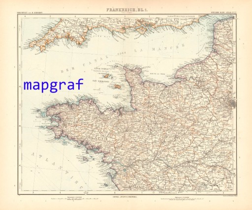 Zdjęcie oferty: FRANCJA KANAŁ LA MANCHE stara mapa z 1906 roku 27