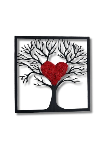 Zdjęcie oferty: Drzewo z sercem obraz mech chrobotek
