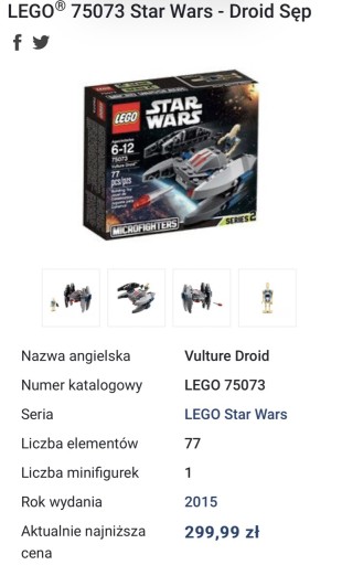 Zdjęcie oferty: LEGO, Star Wars 75073, Droid Sęp