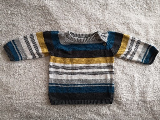Zdjęcie oferty: Kolorowy elegancki sweter w paski pasy H&M 74