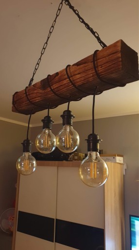 Zdjęcie oferty: Lampa wisząca stara belka vintage rustykalna retro