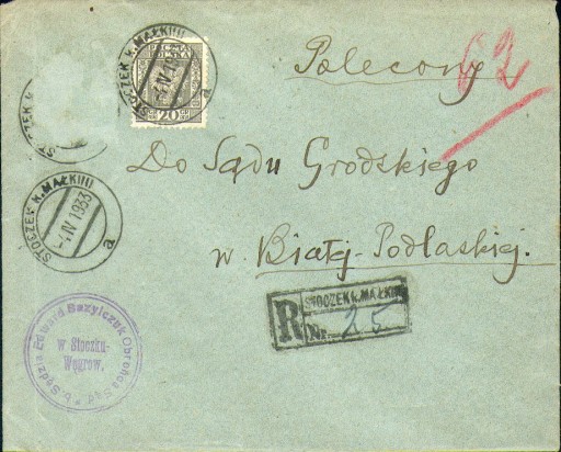 Zdjęcie oferty: 1933 - Ag. Stoczek k.Małkini (Węgrów) - polecony 
