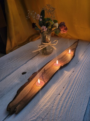 Zdjęcie oferty: Świecznik orzech włoski handmade