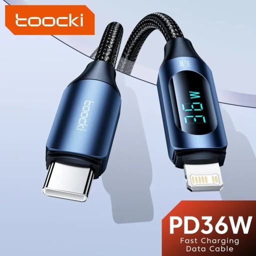 Zdjęcie oferty: Kabel TOOCKI usb C do iPhona z wyświetlaczem brąz