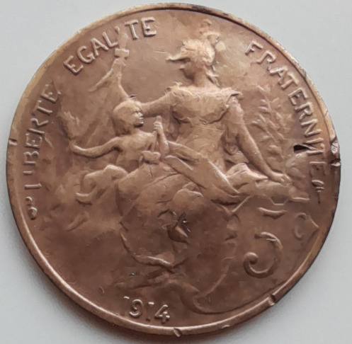 Zdjęcie oferty: Francja 5 centymów, 1914