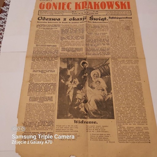 Zdjęcie oferty: Generalna Guberia "GONIEC KRAKOWSKI"  24 grudnia 1943