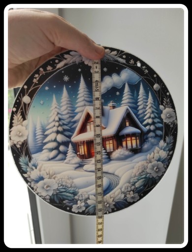 Zdjęcie oferty: Nowy witraż witrażyk dekoracja okienna zimowa świąteczna