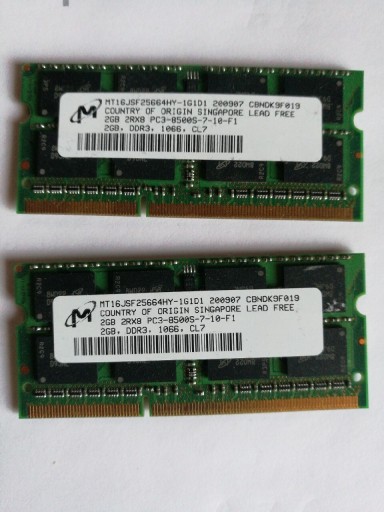 Zdjęcie oferty: Pamięć 4GB 2X2GB DDR3 1066MHz