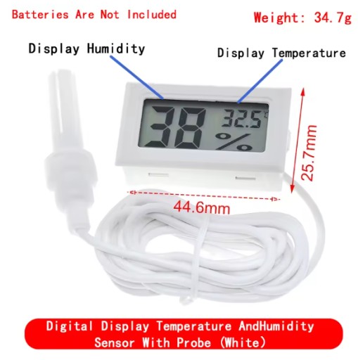 Zdjęcie oferty: Cyfrowy termometr i miernik wilgotności z wyświetlaczem LCD - 50-110 st.