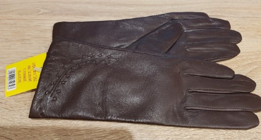 Zdjęcie oferty: Rękawiczki damskie S skóra nat ocieplane brązowe