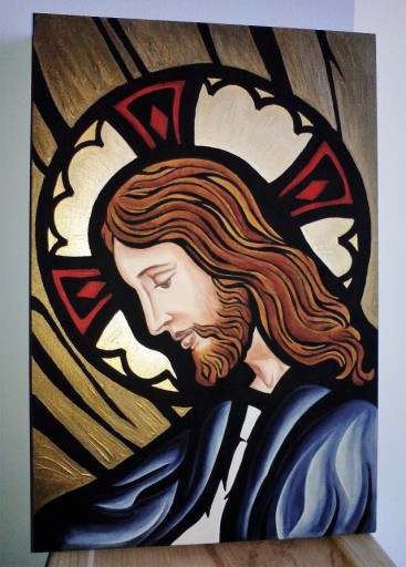 Zdjęcie oferty: Jezus Chrystus - komunia chrzest , obraz 20x30 cm