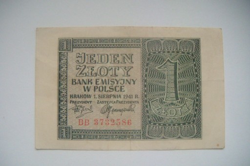 Zdjęcie oferty: POLSKA Banknot 1 zł. 1941 r. 