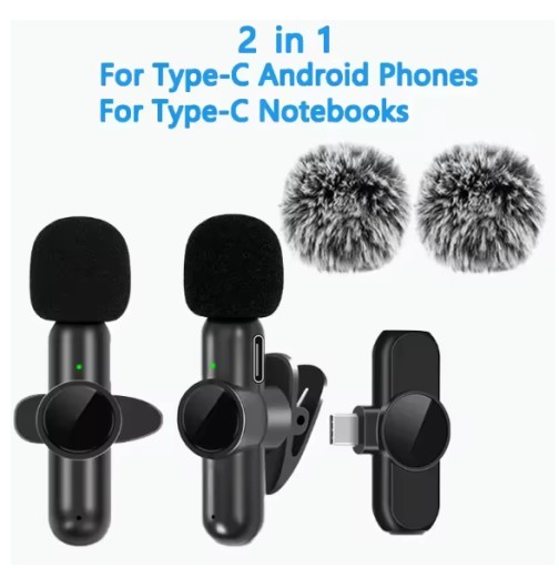 Zdjęcie oferty: 2 x Bezprzewodowy mikrofon krawatowy do nagrywania do telefonu laptopa