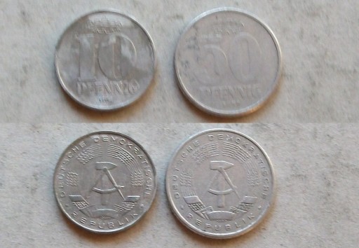 Zdjęcie oferty: 10 i 50 pfennig DDR zestaw