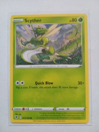 Zdjęcie oferty: Pokemon TCG Scyther 5/189 Astral Radiance