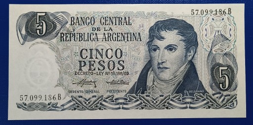 Zdjęcie oferty: Banknot , Argentyna, 5 Peso