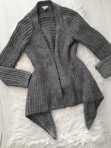 Zdjęcie oferty: H&M piękny sweter szary długi kardigan XS / S