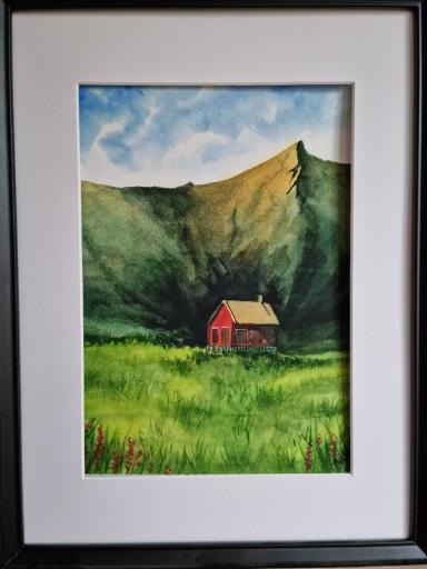 Zdjęcie oferty: Obrazek górski domek 30x40cm