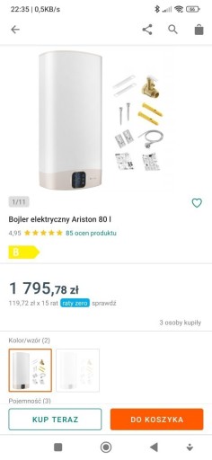 Zdjęcie oferty: Bojler Ariston z wifi nowy 80l