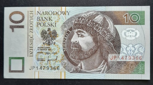 Zdjęcie oferty: Banknot 10 zł 1994 rok seria JP