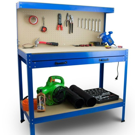 Zdjęcie oferty: Warsztatowy stół z baltem i ścianką na narzędzia solidny z szufladą