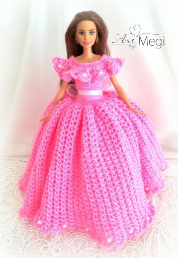 Zdjęcie oferty: Suknia dla lalki Barbie Rękodzieło na szydełku D42
