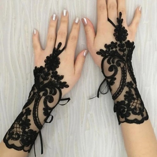 Zdjęcie oferty: Przepiękne koronkowe rękawiczki mitenki bez palców