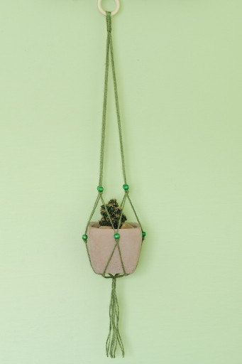 Zdjęcie oferty: kwietnik makrama naturalna juta zielony 90 cm 