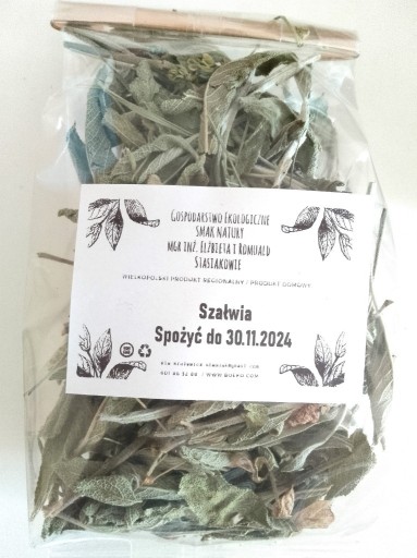 Zdjęcie oferty: Bio Szałwia 15g Zioła na herbatę Szałwia suszona 