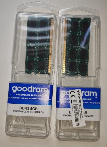 Zdjęcie oferty: 2xPamięć RAM GOODRAM 8GB 1600MHZ DDR3 CL11 