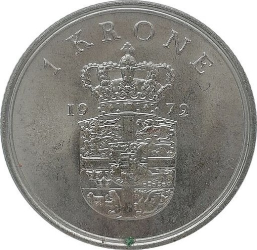 Zdjęcie oferty: Dania 1 krone 1972, KM#851.2