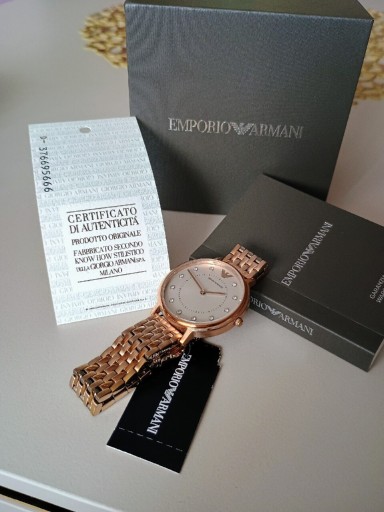 Zdjęcie oferty: Zegarek damski Emporio Armani, różowe złoto