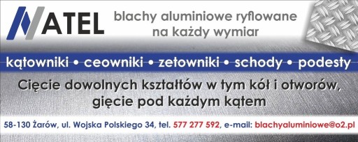 Zdjęcie oferty: BLACHA ALUMINIOWA RYFLOWANA NA WYMIAR 