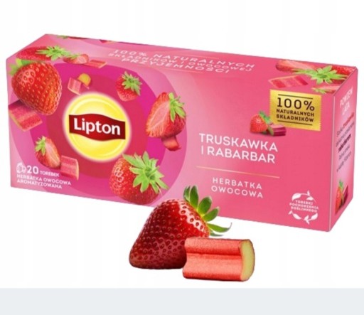 Zdjęcie oferty: Herbata Lipton Truskawka Rabarbar 32g 20szt tanio