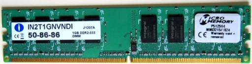 Zdjęcie oferty: Integral 1GB, DDR2, 533MHz, CL4, DIMM (IN2T1GNVNDI
