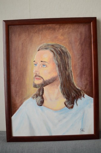 Zdjęcie oferty: Obraz olejny na płótnie portret Jezusa Chrystusa