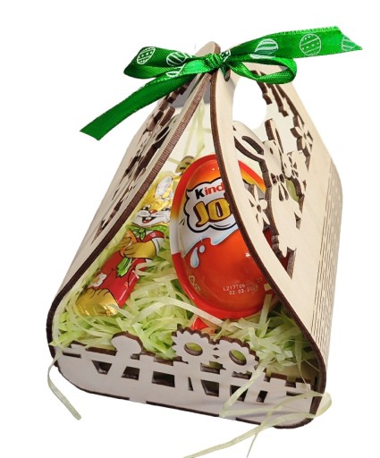 Zdjęcie oferty: Koszyk drewniany,Wielkanoc,zestaw ze słodyczami 