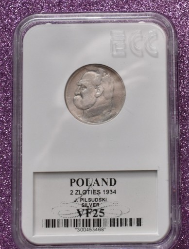 Zdjęcie oferty: 2 ZŁ PIŁSUDSKI 1934 VF 25 SREBRO