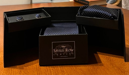 Zdjęcie oferty: Krawat poszetka spinki The Savile Row jedwab