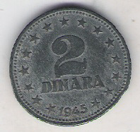 Zdjęcie oferty: jugosławia 2 dinary 1945