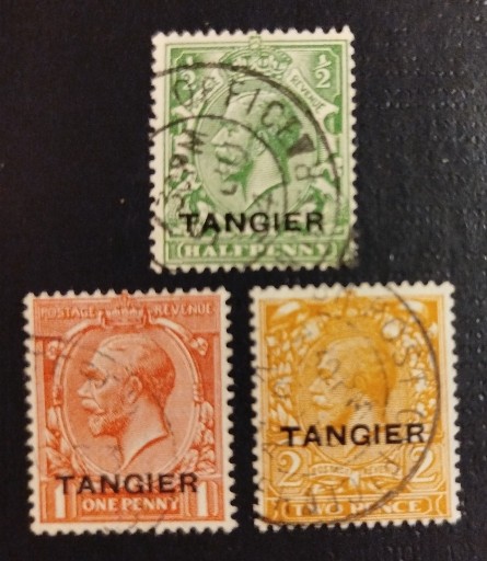 Zdjęcie oferty: Kol.ang. TANGIER: 1927r. Mi 1; 2; 4. kas.