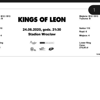 Zdjęcie oferty: Bilety na Kings of Leon Wrocław 21.06.2022