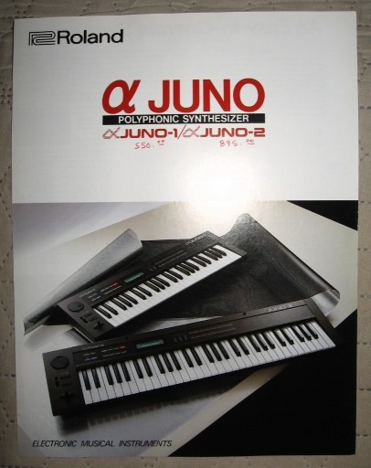 Zdjęcie oferty: Roland Alpha Juno-1 /Juno-2 broszura