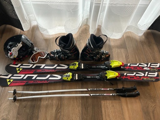 Zdjęcie oferty: Komplet narty Fisher Race, buty Salomon, kask Uvex