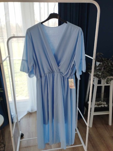 Zdjęcie oferty: Błękitna sukienka midi 3XL 