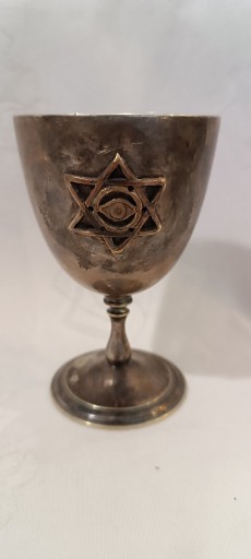 Zdjęcie oferty: Żydowski kielich kiduszowy, srebrzony mosiądz