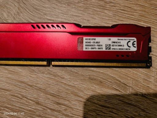 Zdjęcie oferty: HyperX 8GB (1x8GB) 1866MHz CL10 Fury Red