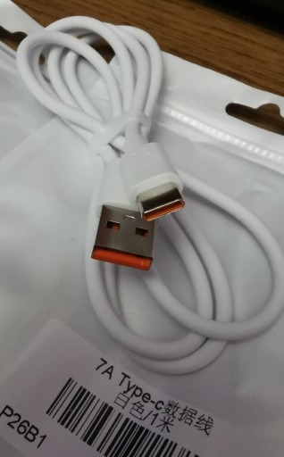 Zdjęcie oferty: Kabel USB-C, 7A, 100W ( 1 metr )  - do telefonu