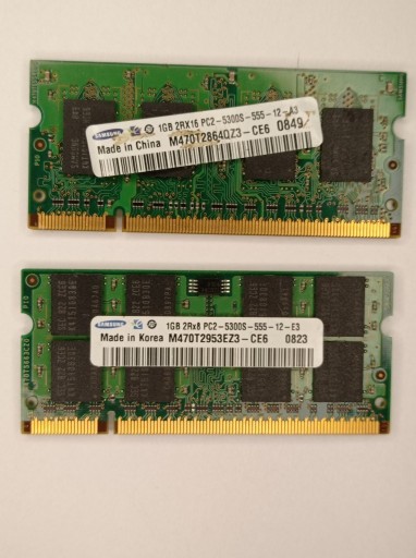 Zdjęcie oferty: Samsung SO-DIMM 1Gb PC2 5300 555 Mhz, gwarancja