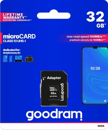 Zdjęcie oferty: Karta pamięci Goodram microCARD  32GB CLASS10 UHS 